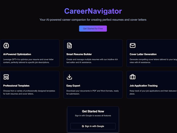 CareerNavigator - AI-Powered Resume & Cover Letter Platform