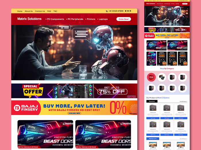 Computer Parts E-Commerce Website UI Design