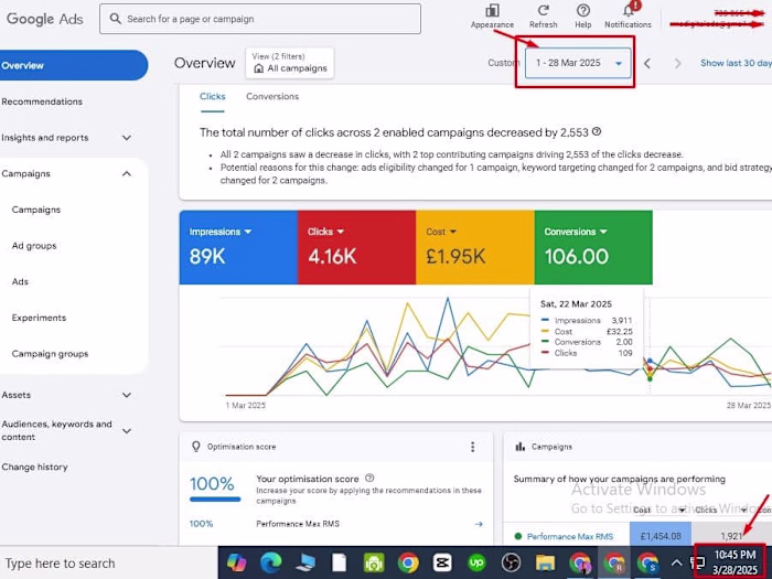 Setup and manage google ads campaign 