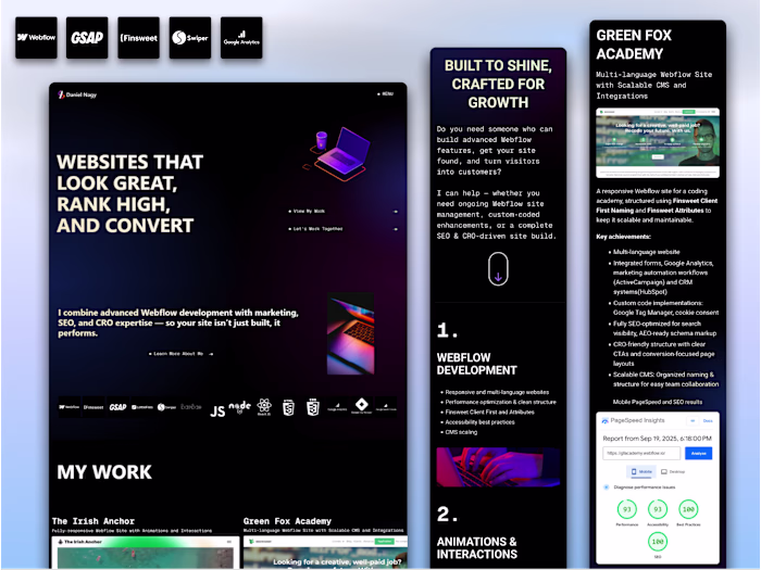 Webflow Website with Custom Animations