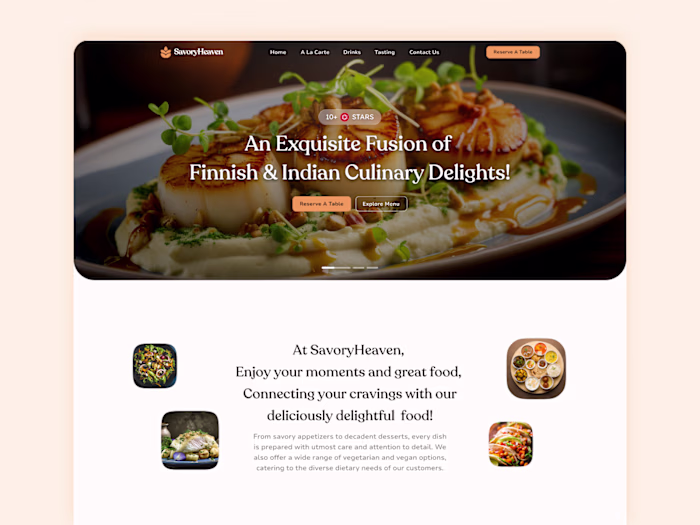 SavoryHeaven - Restaurant Website Design