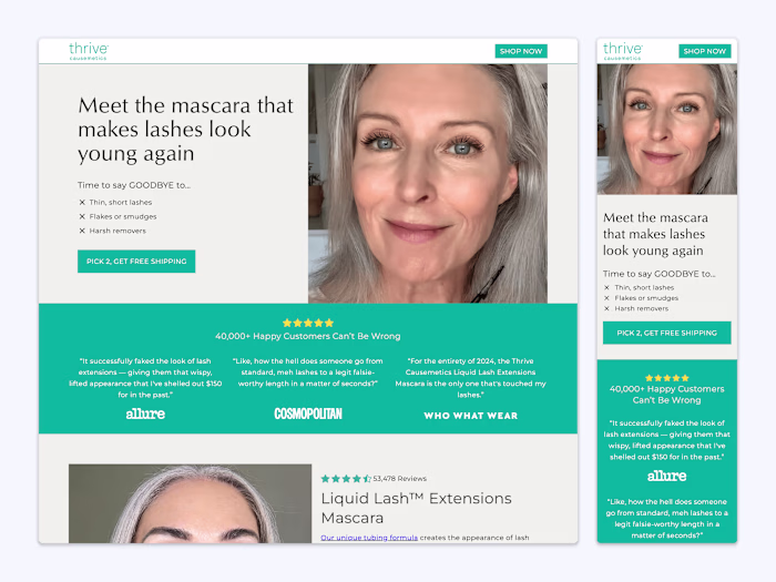 Thrive Causemetics – Replo Landing Page Build