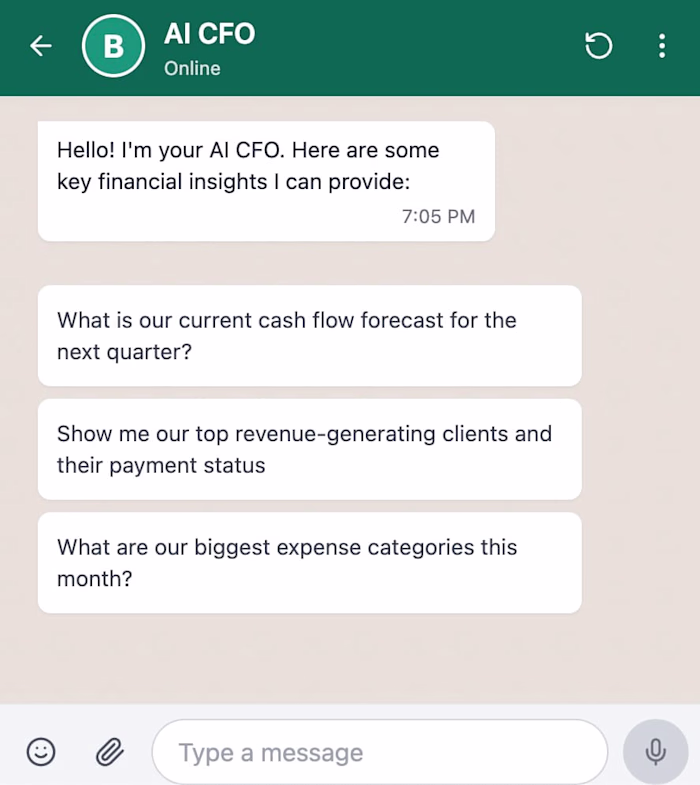 Whatsapp CFO