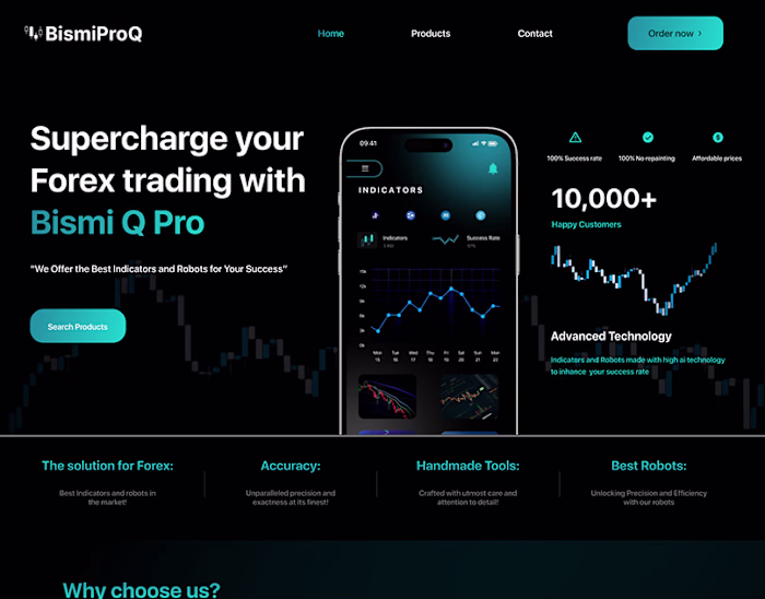 Trading Website Design for Bismi Pro Q