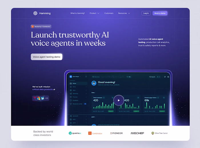 AI Voice Agent Platform – SaaS Landing Page Design Meet Hamm...