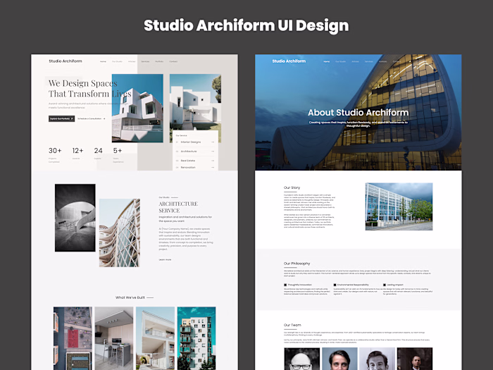 Modern Architectural Studio Website Design