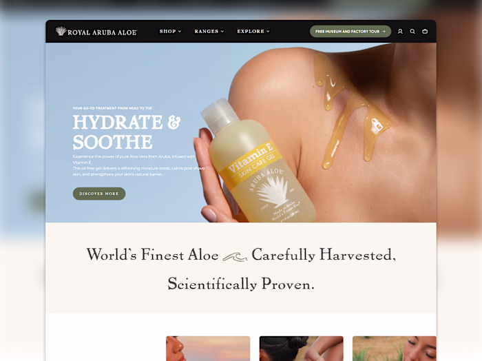 🧴 Aruba Aloe Instant x Shopify Website Development