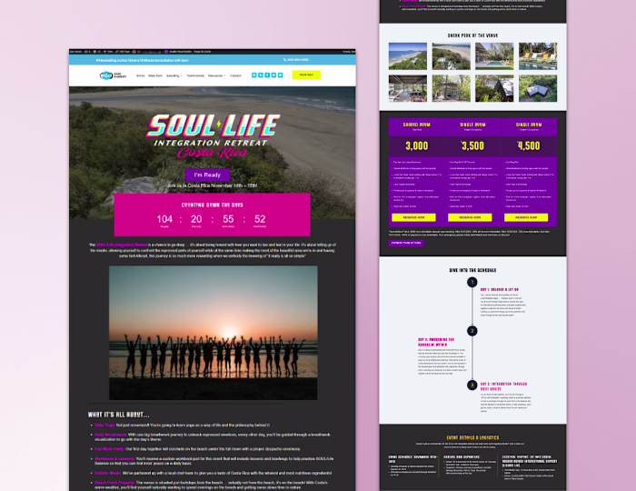 Soul Life Retreat - WordPress Divi website