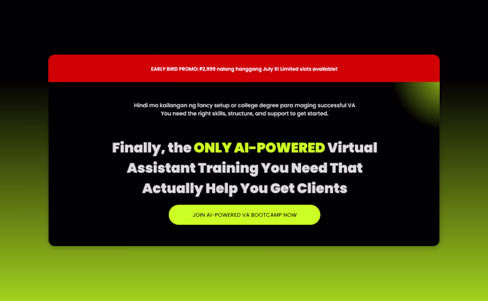 Sales Page Redesign for VA Training PH