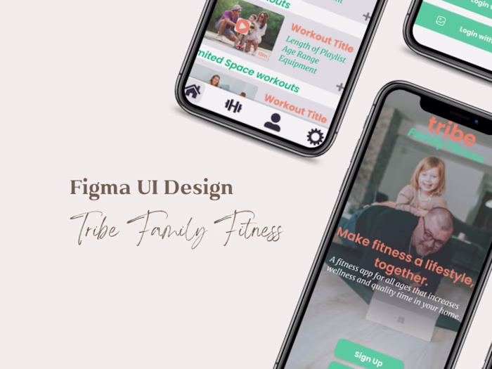Figma Fitness App Design for Tribe Family Fitness