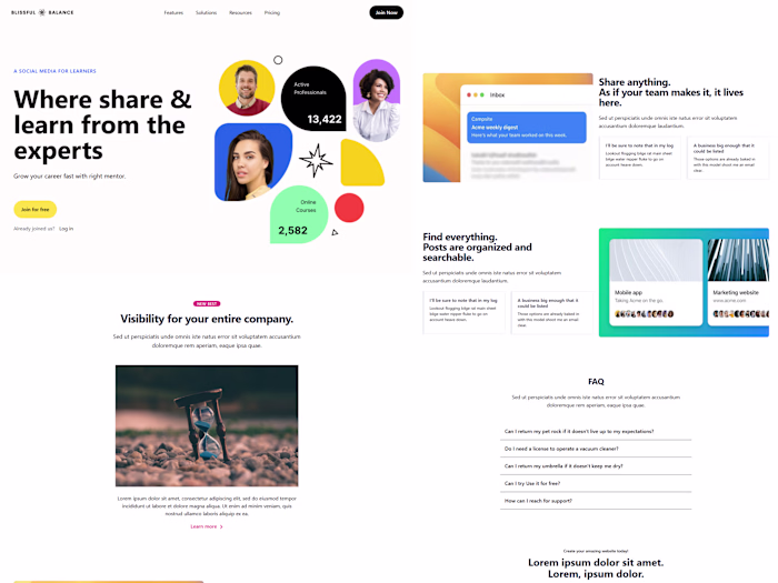 Blissful Balance: A Learning-Focused Social Platform Built with 
