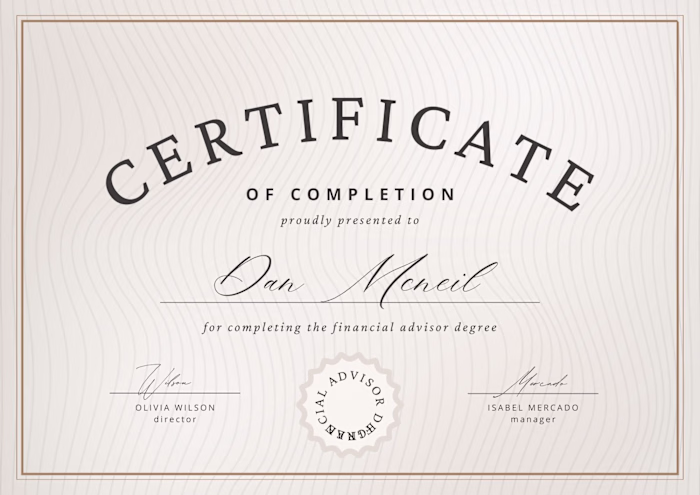 Financial Advisor Certificate