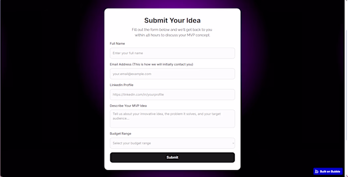 Form One: Client Onboarding Tool Development
