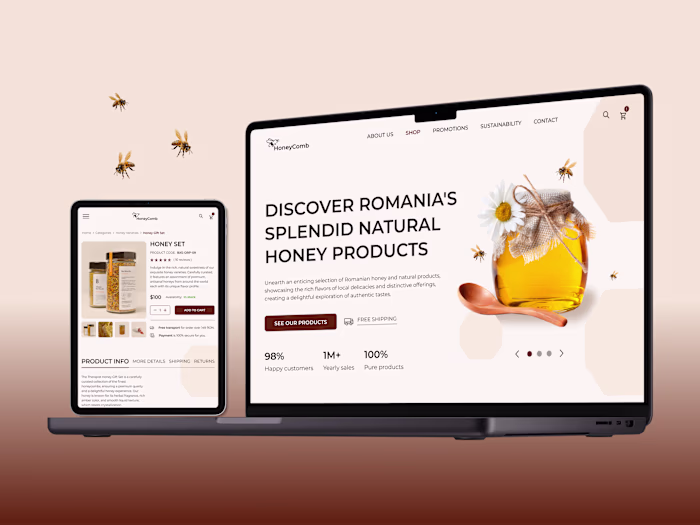 HoneyComb | E-commerce web design
