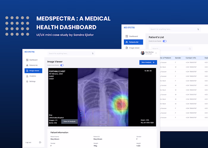 Dashboard Design - MEDSPECTRA : A medical health dashboard