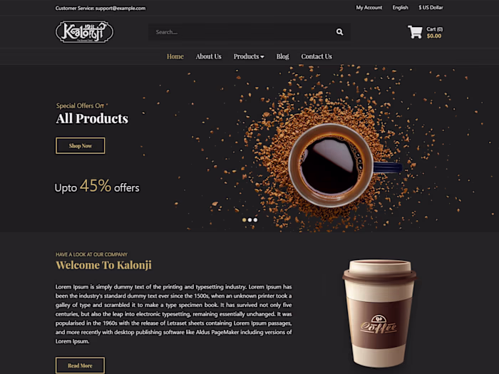 Website design for Beverage