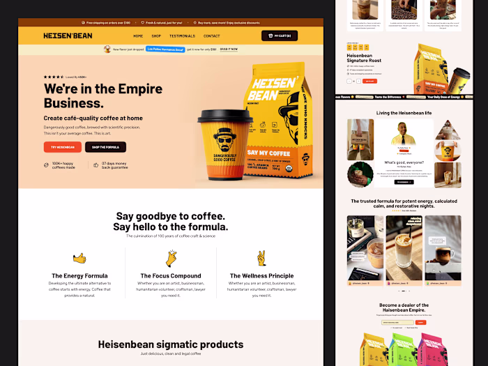 Heisenbean – Coffee E-commerce website