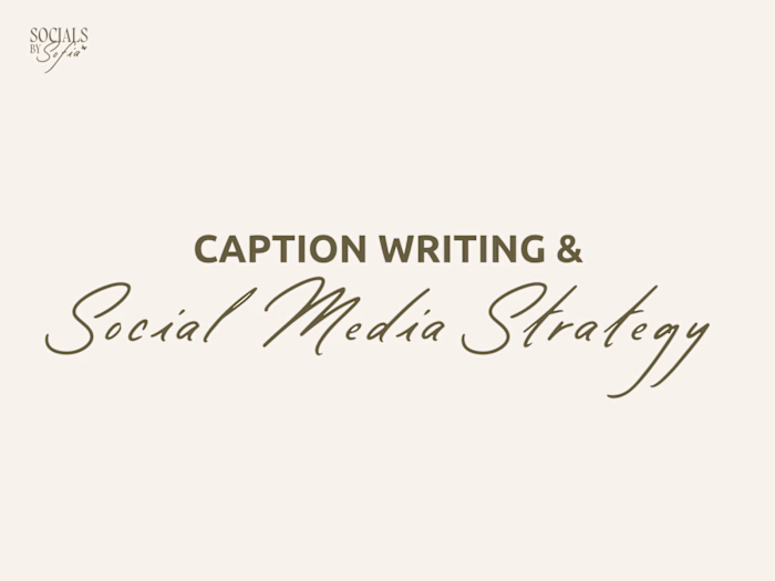 Caption Writing + Social Media Strategy