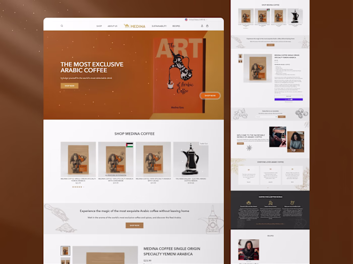 F&B (Artisanal Coffee) | Custom Design E-commerce Store 