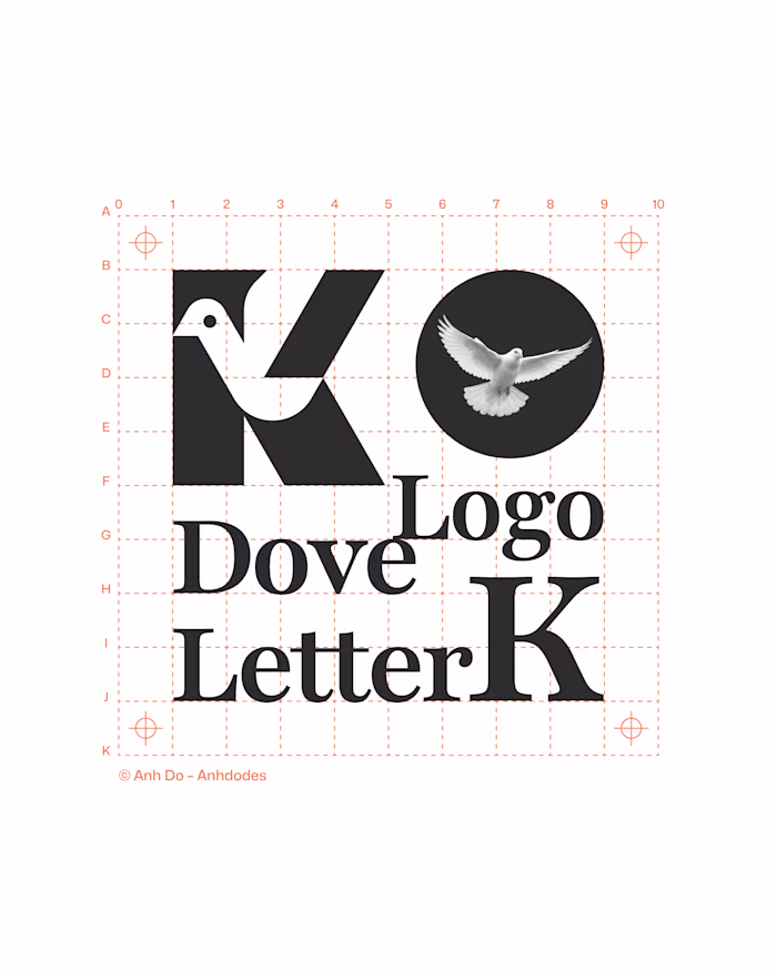 Letter K Dove Exclusive Logo