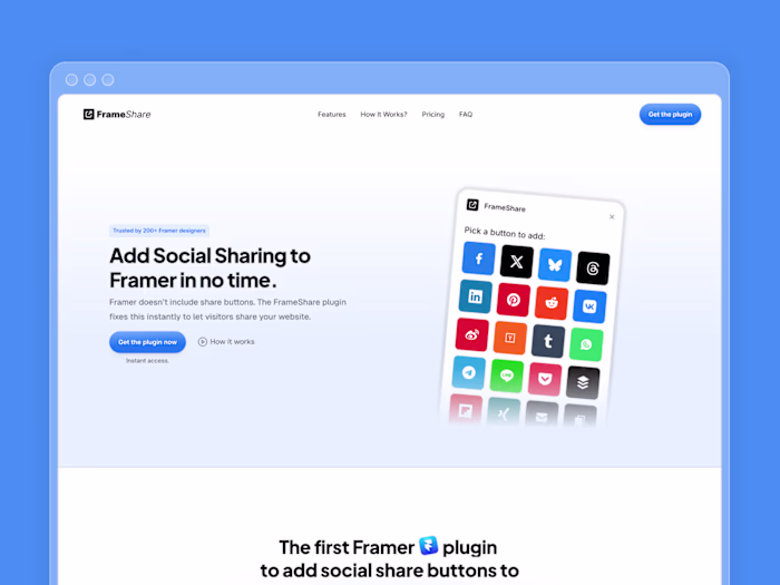 FrameShare | Website for Framer Plugin