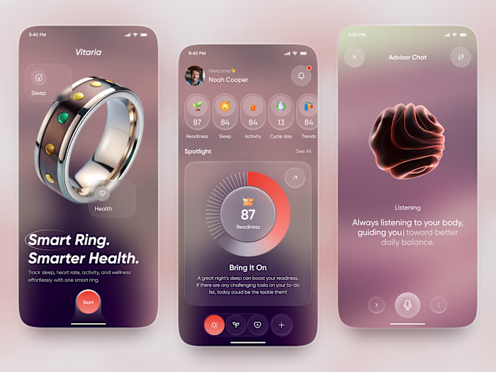 Smart Ring App UI —