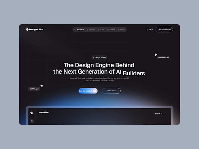 AI-Powered Website Design for DesignAPI