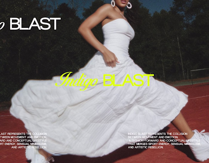 Unleash bold energy. Indigo Blast in motion. Brand - Higords...