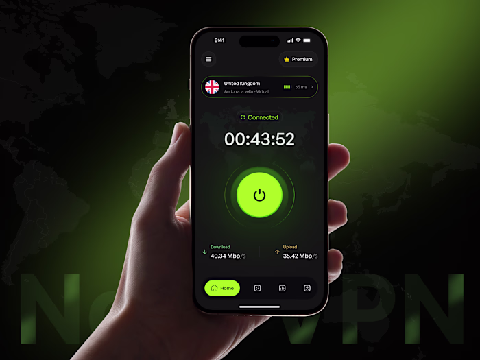 VPN mobile app concept - NordVPN