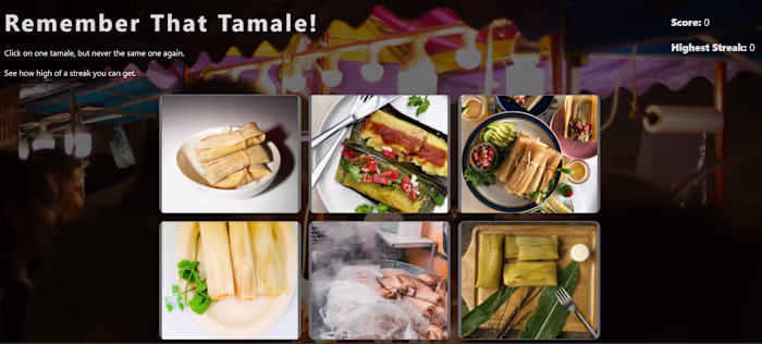 Memory card game built as