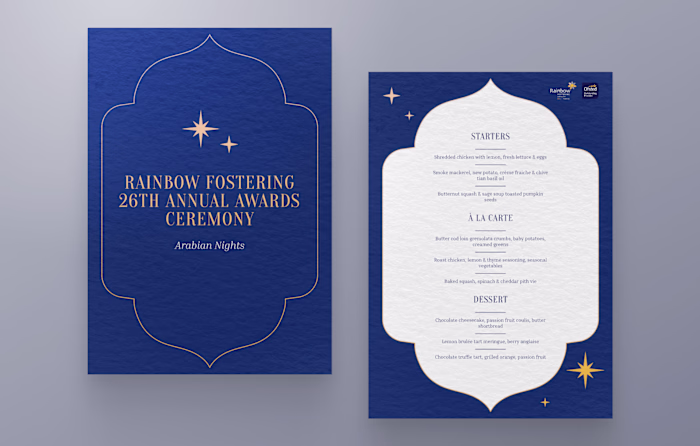 Rainbow Fostering Annual Awards Night 2024 Design