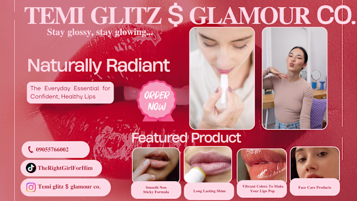 Lip Gloss Promotional Flyer for a Beauty Brand