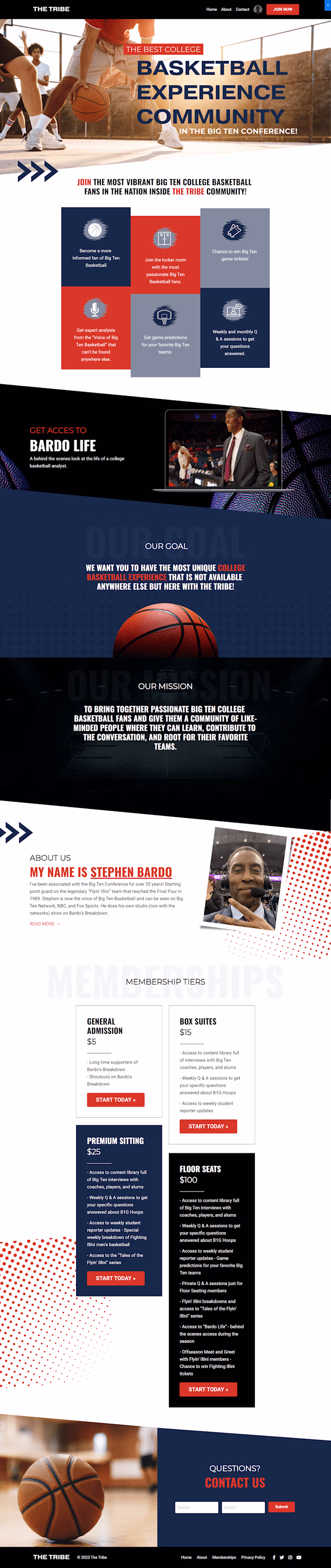 Basketball Home Page for Kajabi Community