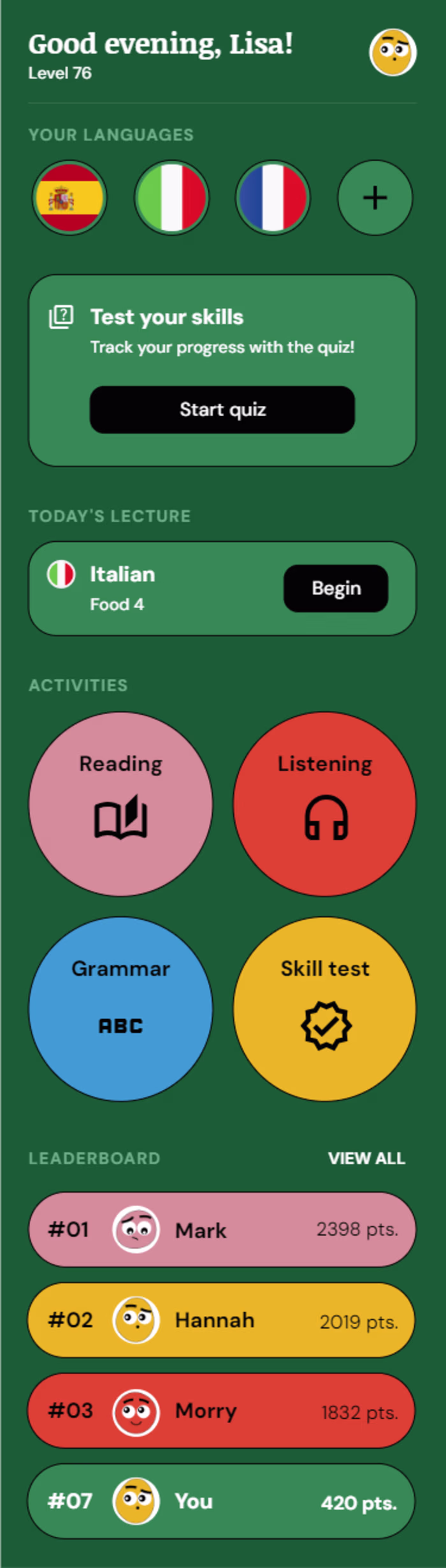 Language learning app (Lingofren)