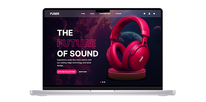 Designed a futuristic e-commerce website