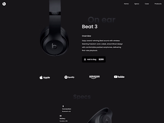 Headphones Landing Page
