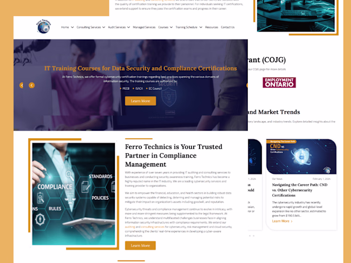 Custom Website for Ferrotechnics using HTML, CSS and Javascript