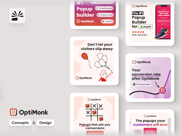 Ad Concepts + Designs for OptiMonk