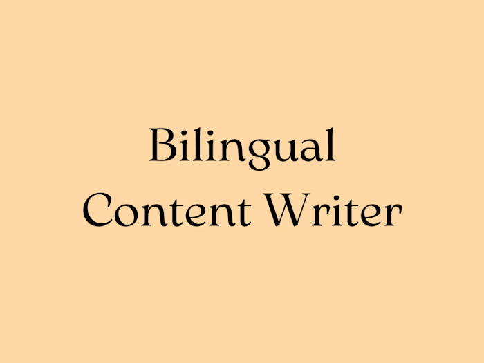 Bilingual Content Writer