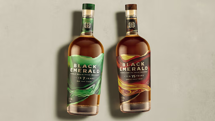 Modern Identity for Black Emerald Irish Whiskey