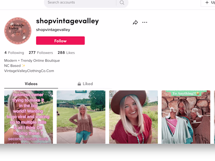 Content Creator - Vintage Valley Clothing Co. | TikTok