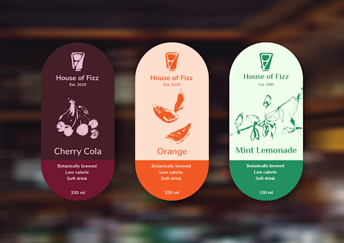 House of Fizz, soft drink brand identity and packaging