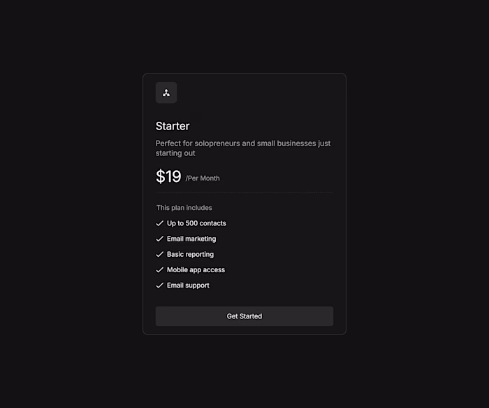 Design this pricing card on