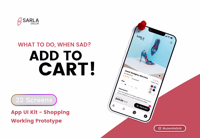 SARLA GALOR - Free Shopping App Ui Kit