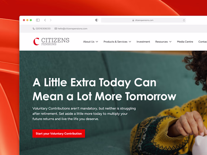 Multipage Website Design for Citizens Pensions