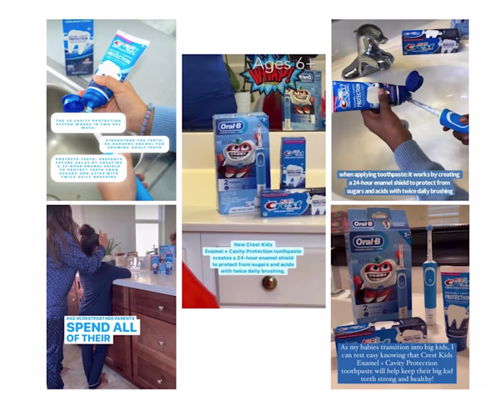 Crest Kids Enamel Cavity Protection Influencer Campaign