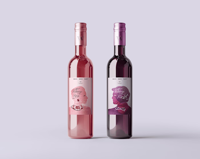 Wine Label Design - Rose & Merlot
