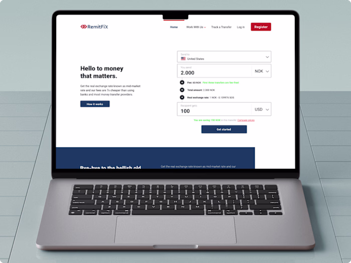 Web and currency calculator for global payment platform