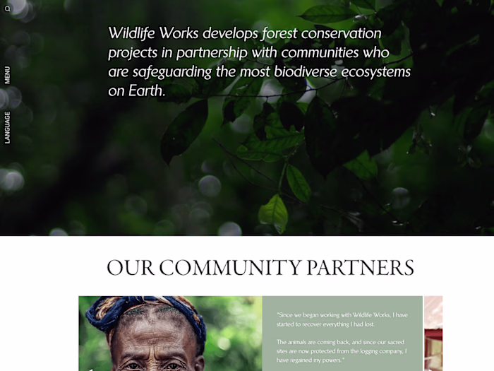 Wildlife Conservation Wix Studio website design and build