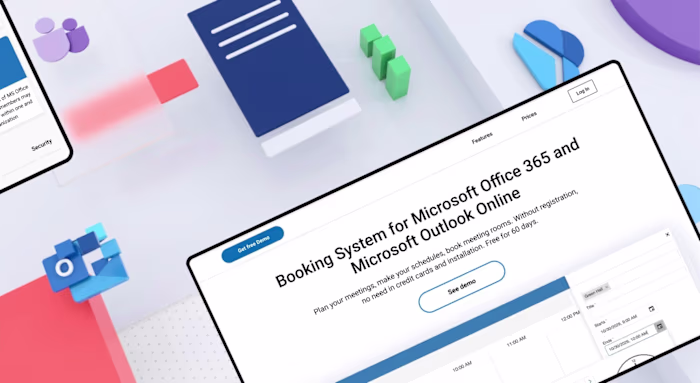 Microsoft Outlook Booking System Promotional Website (Webflow)